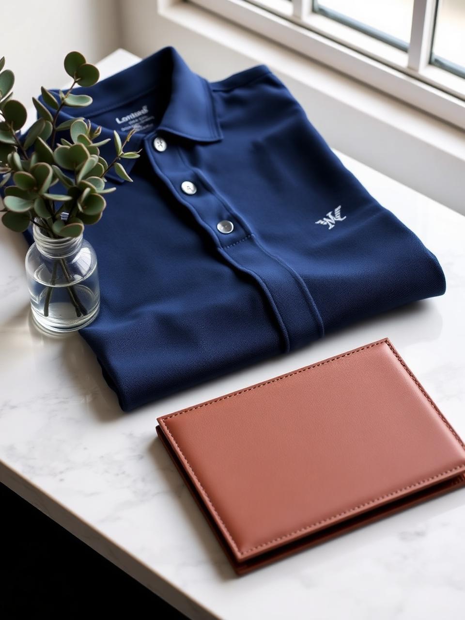 Navy embroidered polos