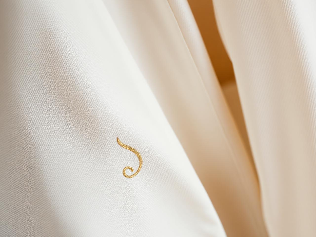 Gold monogram detail