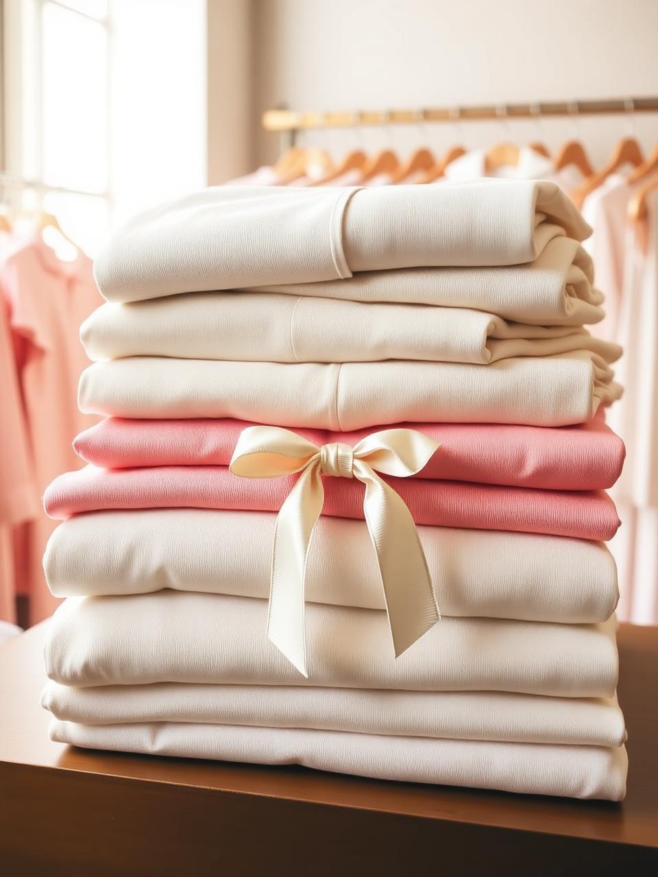 Folded pieces tied with ribbon